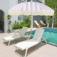 thumbnail image 6 of Boho 6ft Pink Stripe Round Patio Beach Umbrella, UPF 50+, Fringe, Adjustable Tilt, Waterproof, 6 of 7