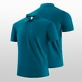 thumbnail image 4 of AHTJRT Men's Premium Fitted Golf Shirt Short Sleeve Classic for Style and Comfort Blue L, 4 of 4