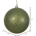 thumbnail image 2 of Vickerman Glitter Ball Ornaments, Shatterproof UV Resistant, Pre-drilled cap Secured, 6" Green Floral Wire, 8 in a bag, 4.75", Olive, 2 of 3