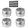 thumbnail image 1 of Bewildely 12 Uds. De tarros magnéticos para especias, salero de acero inoxidable, 4/6 Uds., organizador de contenedores para especias, almacenamiento de Cocina y Comedor 4 tarros de condimentos Bewildely HA004091-01, 1 of 1
