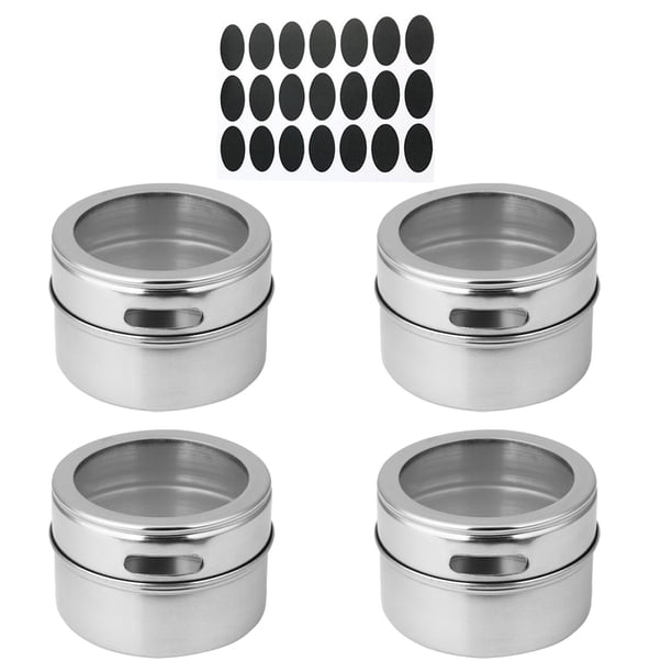 Juego de contenedores de almacenamiento de especias de acero inoxidable para condimentos, botella de coctelera de condimentos, suministros de cocina, 4 piezas Monstrate HA004091-01