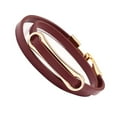 thumbnail image 2 of Sonducket de cuero única y elegante para mujer, brazalete cosido hecho a mano, color marrón, a la moda Ropa, zapatos y accesorios Miscelánea rojo, 2 of 6