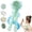Green, variant on Wiher Electric Body Brush, Back Scrubber Brush with 4 Detachable Heads Storage Hooks, Two Cleaning Modes & Dual Handle Design, IPX7 Long Battery Life for Cleansing Exfoliating Massaging Skin, Blue