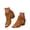 Brown, variant on Women's Peep Toe Ankle Booties Suede Chunky Heels Cutout Back Zipper Sandals Ankle Strap Dress Sandals
