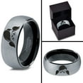 thumbnail image 4 of Tungsten Cool Girl Nerd Glasses Geek Hair Game Band Ring 8mm Men Women Comfort Fit Black Dome Brushed Gray Polished, 4 of 4