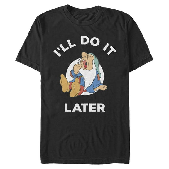 Mens Snow White and the Seven Dwarfs I'll Do It Later Sleepy T Shirt