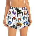 thumbnail image 2 of Fotbe Cartoon Monster Trucks1 Womens High Waist Running Shorts Athletic Workout Quick Dry Shorts for Women with Pockets Gym Yoga Summer Shorts-X-Large, 2 of 9