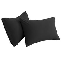 Unique Bargains 2-Piece Soft Microfiber Pillowcases, Standard, Black