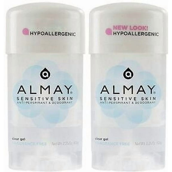 ALMAY Sensitive Skin Deodorant Gel FRAGRANCE FREE 2.25oz ( 2 pack )