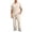 Beige, variant on CCRFTGI Men's Pajama Set Short Sleeve Sleepwear Round Neck Loungewear Elastic Waist Drawstring Deep Pockets Soft Pant Relaxed Fit 2 Pieces Pajamas Beige L