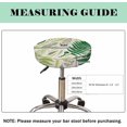thumbnail image 4 of Velvet Bar Stool Covers Round Stool Cushion Covers Stool Chair Covers Barstool Covers Slipcovers, Stretchy Elastic Edge Soft Fabric Machine Washable, Dia 13 Inch, Tropical Green Plant Grass, 4 of 6