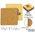 thumbnail image 4 of Inkdotpot Ensemble de 6 sous-Verres Faciles à Nettoyer 4-Zoll SquareCoasters Base en Cork-Réutilisable - Été, 4 of 8