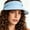 Light Blue, variant on UTSJKR Womens Collapsible Open Top Sun Visor Hat for Summer Coast Walk with Wide Brim for Mall Errands Backyard Gathering Adjustable Strap Light UV Block Casual Headwear Beige