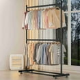 thumbnail image 4 of Clothes Rack, 2 Tier Heavy Duty Garment Rack with Storage Shelf, 40"L x 15.7"W x 71"H(Black), 4 of 8