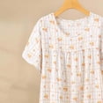 thumbnail image 5 of Chemise de Nuit pour Femmes, Manches Courtes à Col Rond Imprimé, Robe d'Allaitement, Rayonne Spandex Douce, Robe de Détente Longueur Genou, 5 of 5