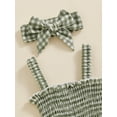 thumbnail image 6 of Elippeo Baby Girls 2Pcs Summer Outfits 3 6 12 18 Months Sleeveless Frill Smocked Strap Romper with Headband Set, 6 of 10