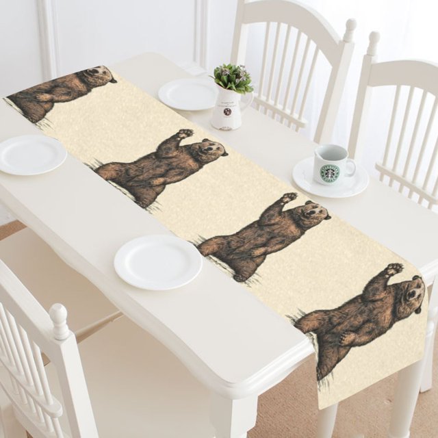 Camino de mesa ABPHQTO oso divertido decoración del hogar 40x180 cm