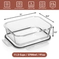 thumbnail image 6 of Razab 2700ML / 91oz / 11.5 Cups Large Glass Food Storage Containers with Lids - Glass Meal Prep Containers for Roasting & Storing Leftover, 6 of 9