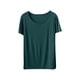 thumbnail image 2 of Pijama de manga corta para mujer, color liso, manga corta, camiseta fina, pijama de manga corta, blusa de poliéster, 2 of 8