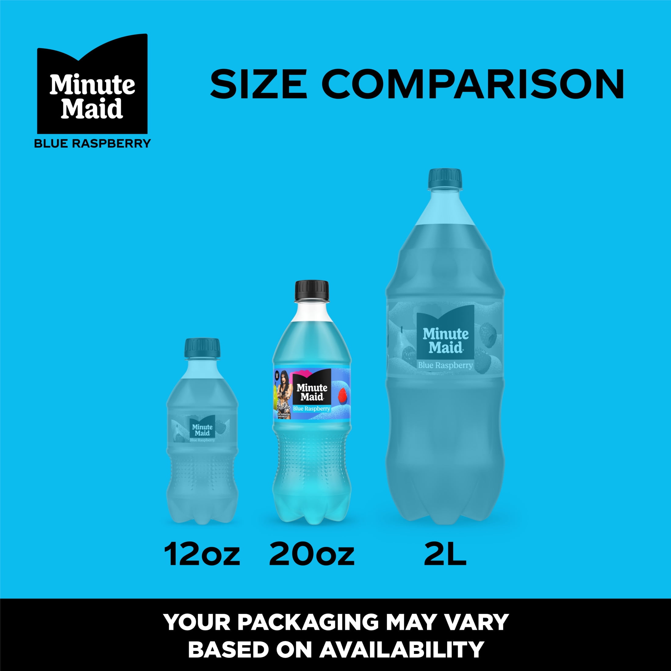 (5 pack) Minute Maid Blue Raspberry Juice Drink Bottle, 20 fl oz