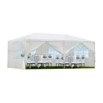 10x20 Wedding Party Tent, Outdoor Gazebo with Sidewalls - White Canopy Tent for Events, Parties, and Gatherings
