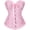 Pink, variant on Women's Bustiers & Corsets Satin Lace up Floral Princess Plus Size White Costume M