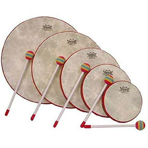 Remo KD-0500-01 Kids Percussion Frame Drum Pack - Fabric Rain Forest