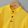 thumbnail image 6 of Asxite Toddler Shirts Solid Color Short Sleeve Stand Collar Button Casual Summer Tops 2-12Y, 6 of 7