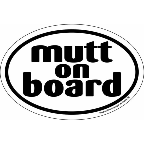 Mutt On Board Oval Magnet