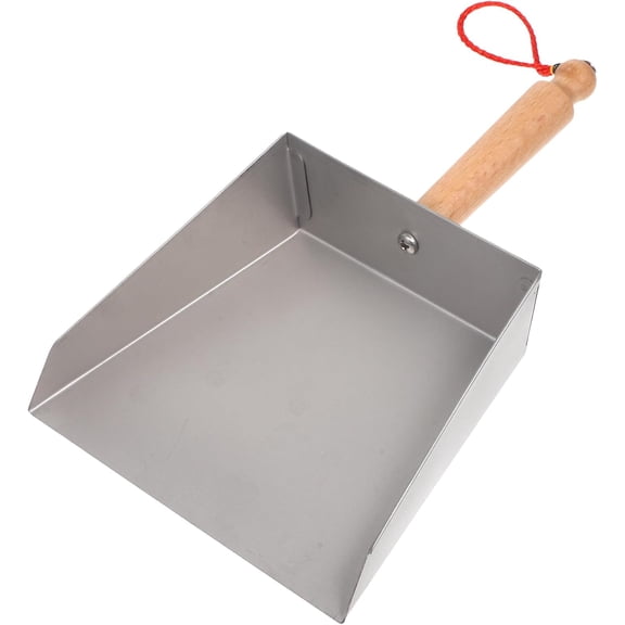 Stainless Steel Dustpan with Wood Handle - Metal Dust Pans Heavy Duty - Mini Dustpan - Hand Dust Pan for Household Industrial Dust Pan Handheld Scooper Dust Debris Cleaning Tool