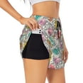 thumbnail image 2 of Bixox Women's Skull and Flowers pattern 2 in 1 Running Shorts - Lightweight Athletic Workout Gym Yoga Shorts Liner with Pockets - Small, 2 of 7