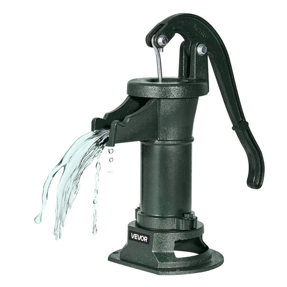 VEVOR Well Hand Pitcher Pump, 25 ft Maximum Lift, Antique Cast Iron Manual Hand Water Pump, NPT 1-1/4 in Connection, Easy Installation, Old Fashioned for Outdoor Garden, Pond, Backyard, Farm, Green