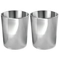 thumbnail image 5 of mDesign Small Round Metal 1.7 Gallon Wastebasket/Recycling Can, 2 Pack, Polished, 5 of 5