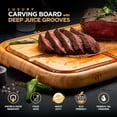 thumbnail image 6 of Bamboo Meat Cutting Board - 18 x 12 Reversible Carving Board with Juice Groove, Heavy Duty Butcher Board for Brisket, Roast, BBQ & Meal Prep, 6 of 7