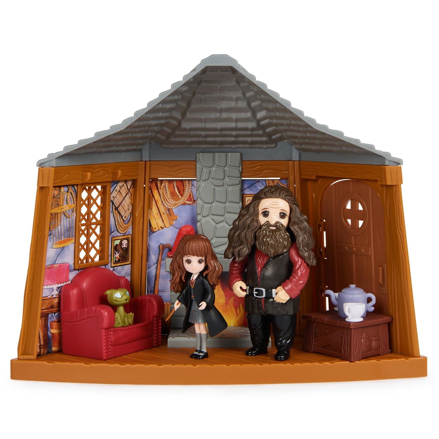 Wizarding World Harry Potter, Magical Minis Hagrid’s Hut Playset with 2 Figures and 9 Doll Accessories, Kids Toys for Ages 6 and up