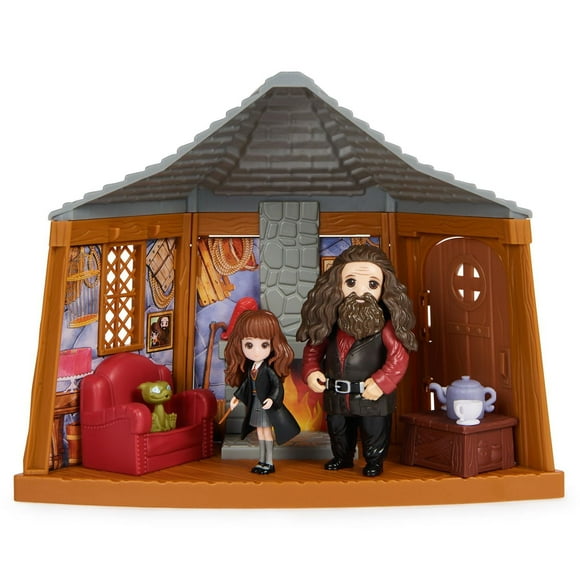 Wizarding World Harry Potter, Magical Minis, Coffret Hagrid's Hut avec 2 figurines et 9 accessoires, jouets pour enfants à partir de 6 ans