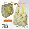 thumbnail image 3 of Pioneer Flower Floral Print Pattern Insulated Lunch Bag for Women & Adults,Large Portable Soft Cooler Lunch Bag,Thermal Food Storage Tote with Pearl Cotton,8.66L,8.75x5.75x9.5 Inch, 3 of 6