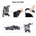thumbnail image 4 of Pet Stroller 3 Wheel Cat & Dog with Storage Basket Foldable Lightweight Trolley-Gray, 4 of 8