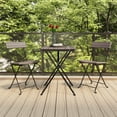 thumbnail image 1 of vidaXL Folding Bistro Chairs 2 pcs Grey Poly Rattan and Steel, 1 of 5