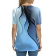 thumbnail image 4 of NAMTYQX Womens Shirts Dressy Casual Plus Size Soft Fashion Casual Relaxed Fit Comfort Button V Neck Short Sleeve Blue Size 3XL, 4 of 5