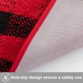 thumbnail image 4 of 2 Pieces Buffalo Plaid Check Rug Set Water Absorb Non-Slip Kitchen Rug Bathroom Mat Checkered Doormat Carpet for Laundry (17"x48"+17"x24", Black&Red), 4 of 6