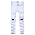 thumbnail image 1 of Men's Trend Ripped Nostalgic Denim Trousers - Fashionable and Durable for Daily Wear, 1 of 6