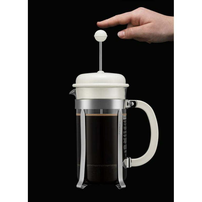 Bodum Plastic French Press Caffettiera Shatterproof Coffee Maker - White - 34 oz