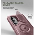 thumbnail image 5 of Dexnor for Samsung Galaxy S24 FE Case with Flip Camera Cover & Adjustable Kickstand & Built-in Screen Protector,Compatible with MagSafe Shockproof Bumper Heavy-Duty Magnetic Protective Cover,Pink, 5 of 8