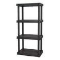 Hyper Tough 4Shelf Plastic Garage Shelves, Black, Holds up to 340 lbs