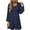 Navy Dress for Women, variant on Ygbgbb Women's Elegant Casual Solid Color Long Sleeved Round Neck Dress (Sky Blue,S)