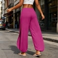 thumbnail image 7 of VV AVEORS Womens Wide Leg Sweatpants Cozy Casual Jogger Pants Baggy Elastic High Waisted Athletic Yoga Pants With Pockets Hot Pink S, 7 of 7