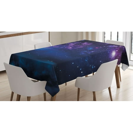 

Ambesonne Space Tablecloth Rectangular Table Cover Milky Way Themed Stars 60 x84 Magenta Blue