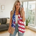 thumbnail image 4 of Uorisanigo American Flag Stripe Women's Jacket Vest Lightweight Sleeveless Women's Suit Vest Open Front with Pockets Waistcoat Vests Elegant Size S, 4 of 7