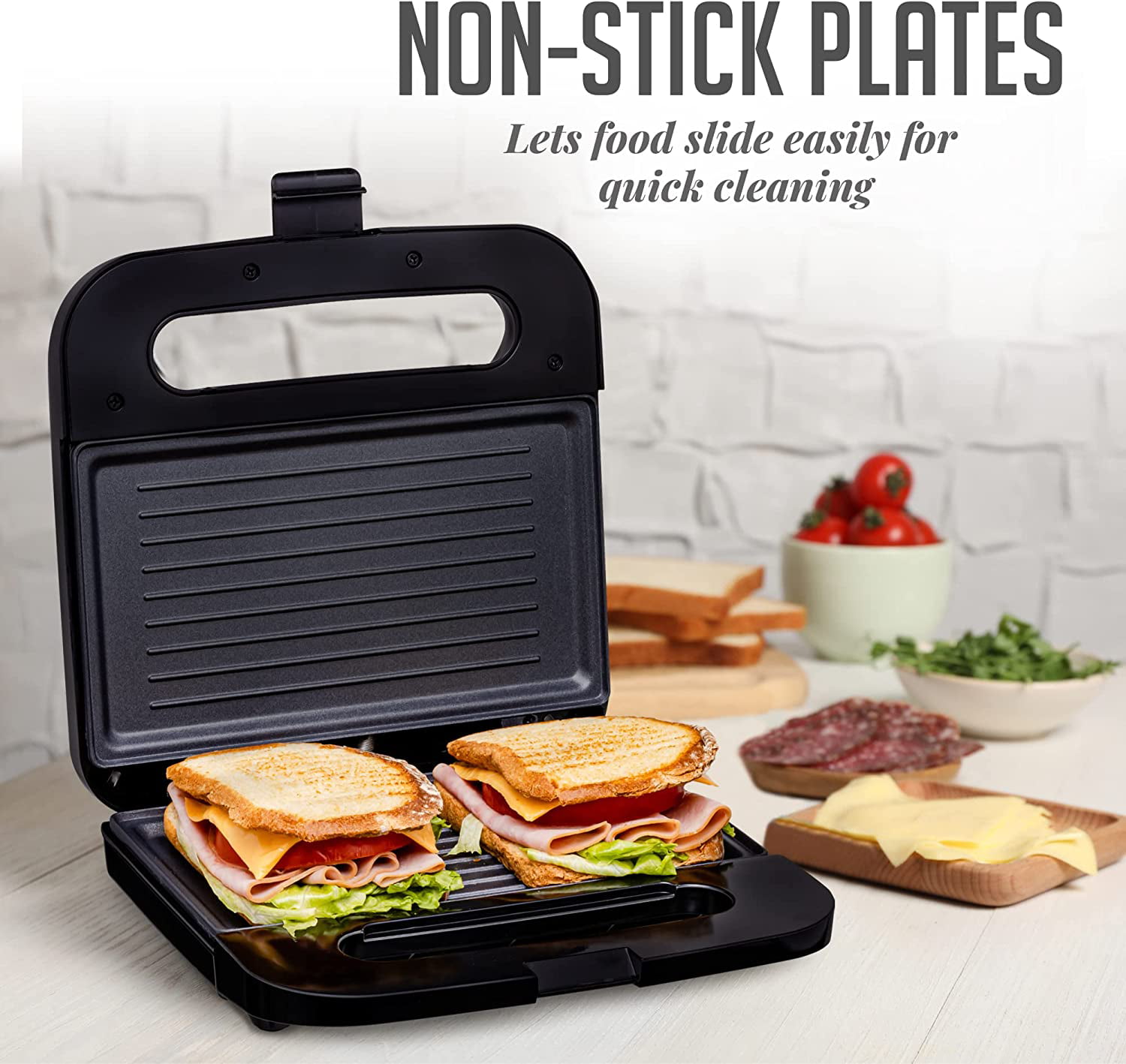 OVENTE 2-Slice Electric Sandwich Maker Non Stick Grill, Black (GPS401B)  GPS401B - The Home Depot